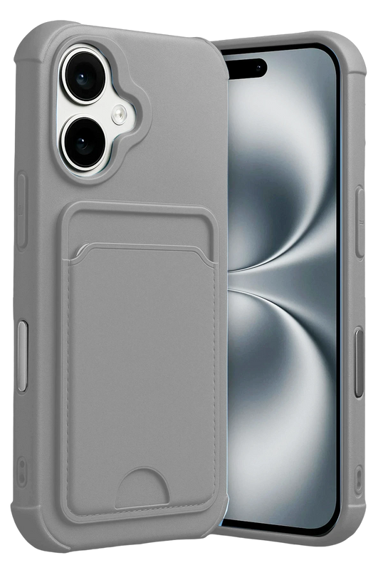 iPhone 17 Kelvin Kartvizitli Silikon Kılıf - Gri