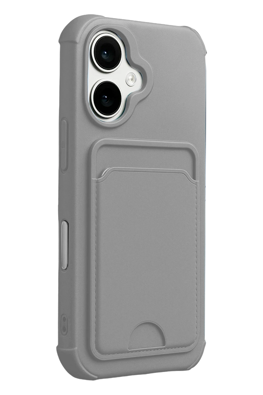iPhone 17 Kelvin Kartvizitli Silikon Kılıf - Gri 3