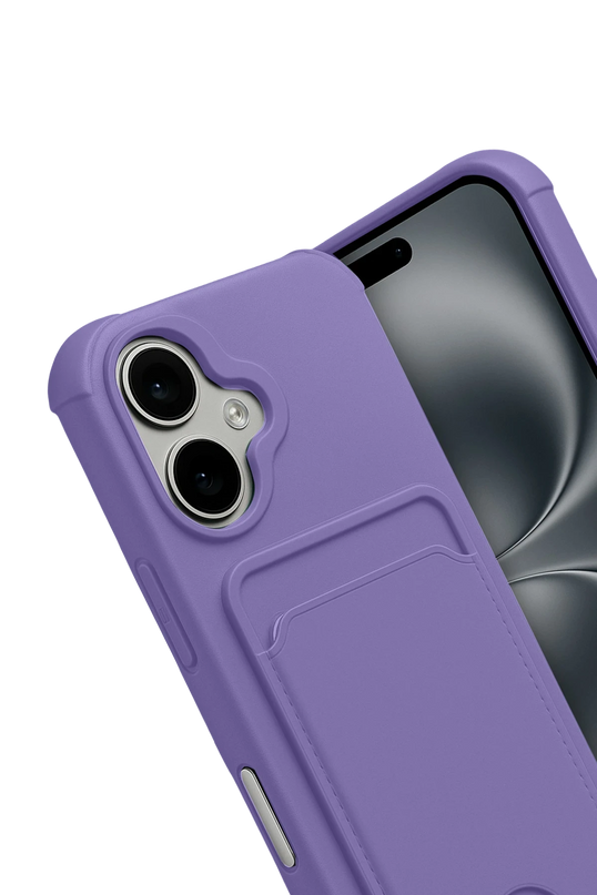 iPhone 17 Kelvin Kartvizitli Silikon Kılıf - Lila 3