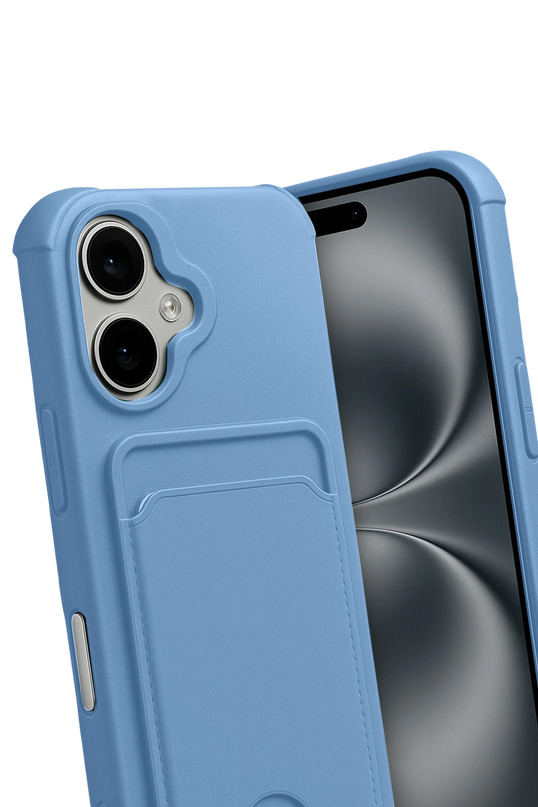 iPhone 17 Kelvin Kartvizitli Silikon Kılıf - Mavi 3
