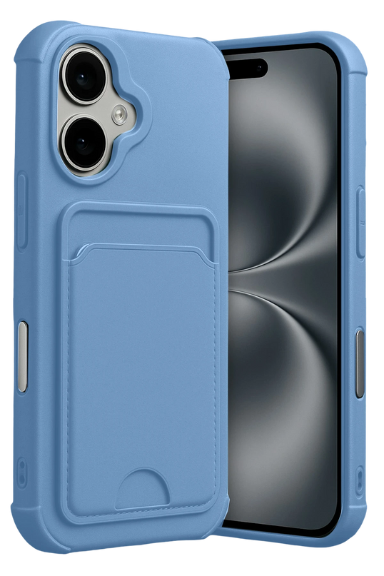 iPhone 17 Kelvin Kartvizitli Silikon Kılıf - Mavi