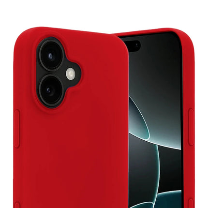 iPhone 17 Nano içi Kadife Silikon Kılıf - Kırmızı 2