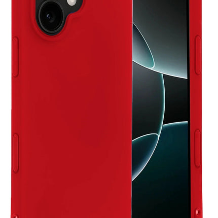 iPhone 17 Nano içi Kadife Silikon Kılıf - Kırmızı
