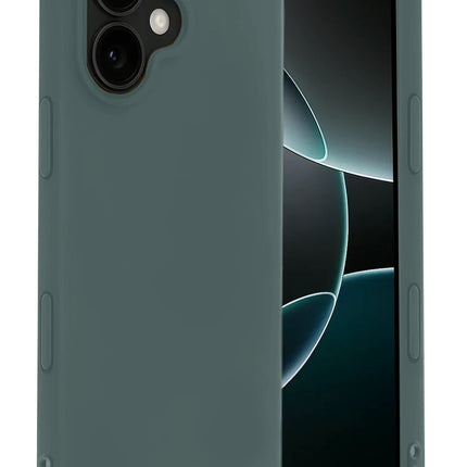 iPhone 17 Nano içi Kadife Silikon Kılıf - Koyu Yeşil