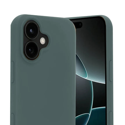 iPhone 17 Nano içi Kadife Silikon Kılıf - Koyu Yeşil 2