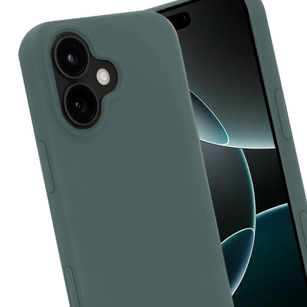 iPhone 17 Nano içi Kadife Silikon Kılıf - Koyu Yeşil 3