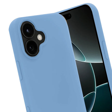 iPhone 17 Nano içi Kadife Silikon Kılıf - Mavi 3