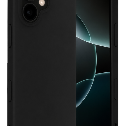iPhone 17 Nano içi Kadife Silikon Kılıf - Siyah