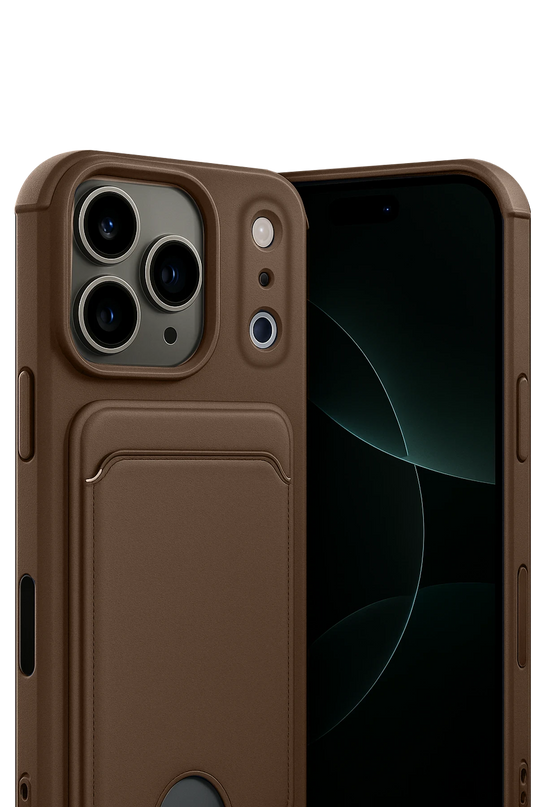 iPhone 17 Pro Max Kelvin Kartvizitli Silikon Kılıf - Kahverengi 2