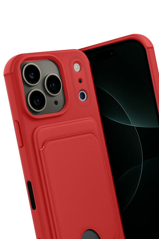 iPhone 17 Pro Max Kelvin Kartvizitli Silikon Kılıf - Kırmızı 3