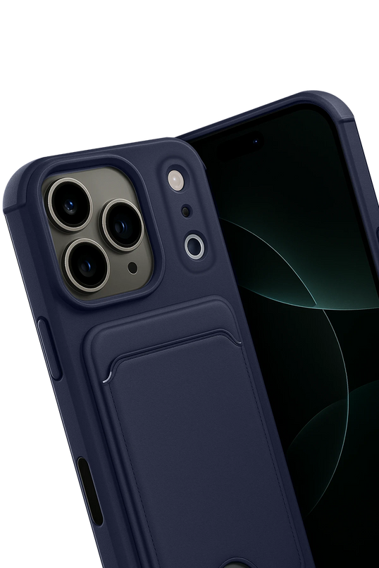 iPhone 17 Pro Max Kelvin Kartvizitli Silikon Kılıf - Lacivert 3