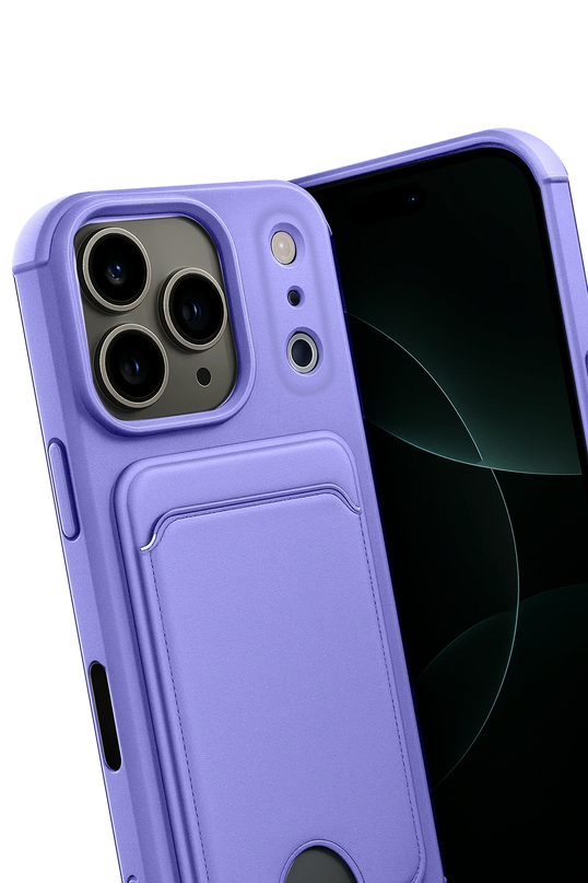 iPhone 17 Pro Max Kelvin Kartvizitli Silikon Kılıf - Lila 3