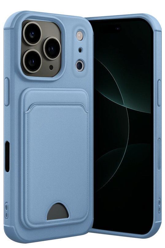iPhone 17 Pro Max Kelvin Kartvizitli Silikon Kılıf - Mavi