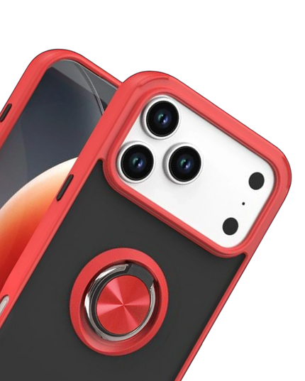 iPhone 17 Pro Max Montreal Yüzüklü Silikon Kapak Kılıf - Kırmızı 2