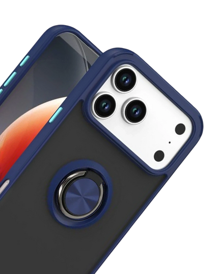 iPhone 17 Pro Max Montreal Yüzüklü Silikon Kapak Kılıf - Lacivert 2