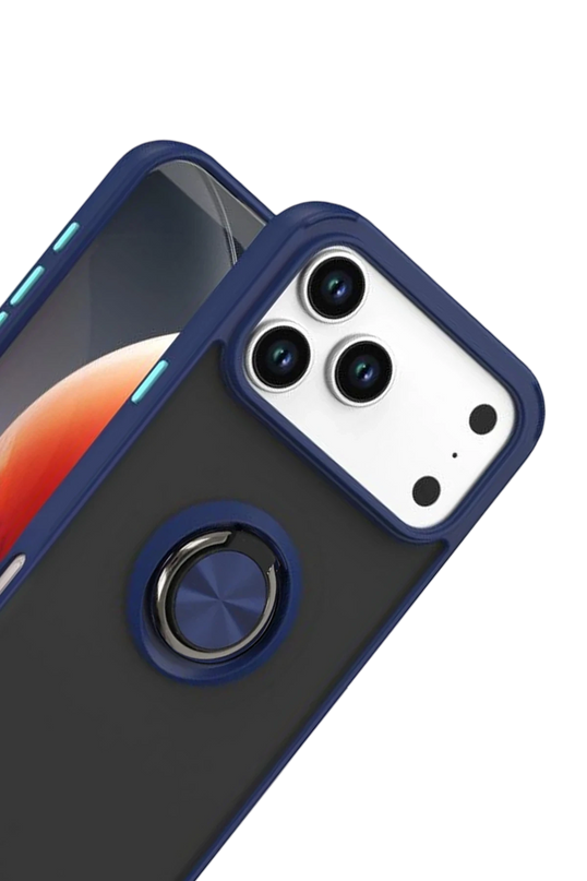iPhone 17 Pro Max Montreal Yüzüklü Silikon Kapak Kılıf - Lacivert 2