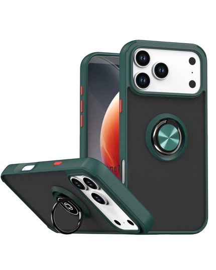 iPhone 17 Pro Max Montreal Yüzüklü Silikon Kapak Kılıf - Yeşil