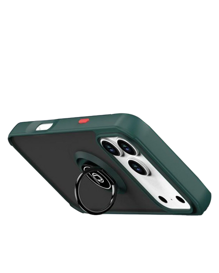 iPhone 17 Pro Max Montreal Yüzüklü Silikon Kapak Kılıf - Yeşil 3