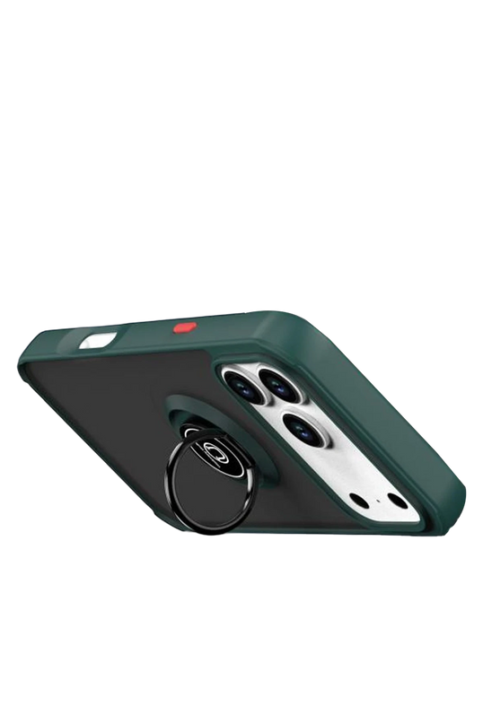 iPhone 17 Pro Max Montreal Yüzüklü Silikon Kapak Kılıf - Yeşil 3
