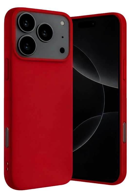 iPhone 17 Pro Max Nano içi Kadife Silikon Kılıf - Kırmızı