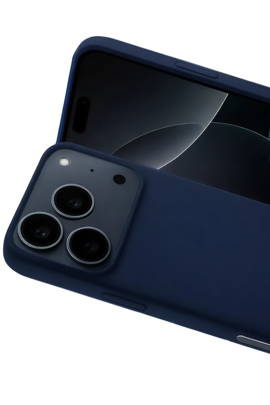 iPhone 17 Pro Max Nano içi Kadife Silikon Kılıf - Lacivert 2