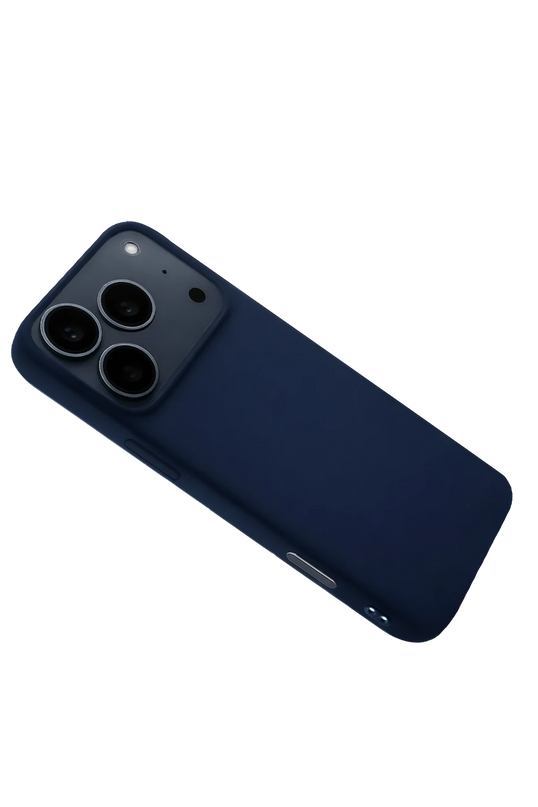 iPhone 17 Pro Max Nano içi Kadife Silikon Kılıf - Lacivert 4