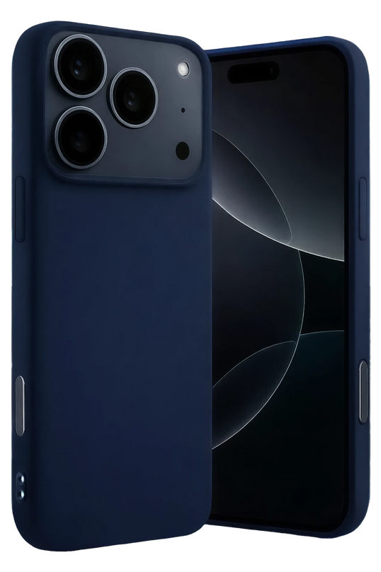 iPhone 17 Pro Max Nano içi Kadife Silikon Kılıf - Lacivert