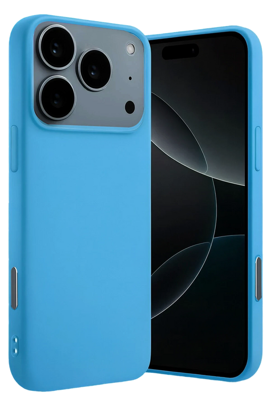iPhone 17 Pro Max Nano içi Kadife Silikon Kılıf - Mavi