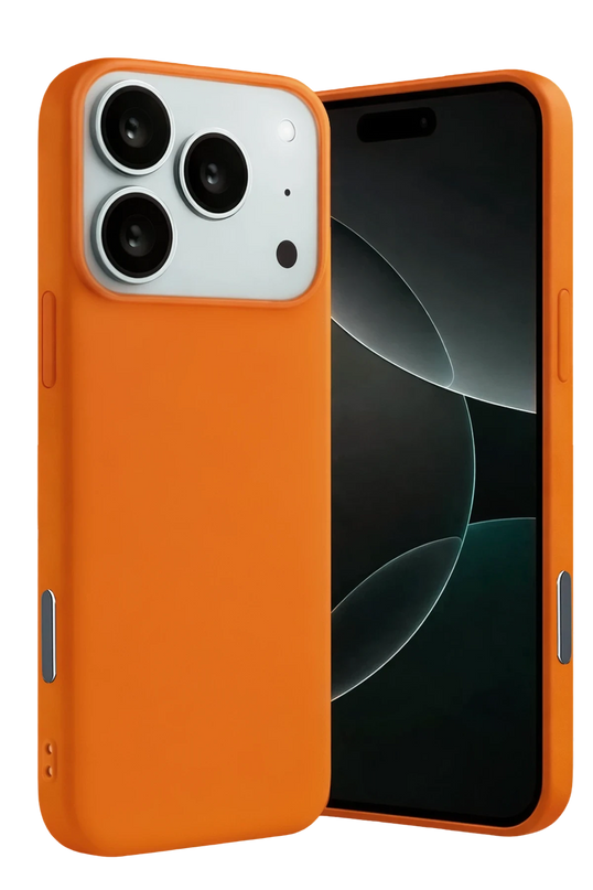 iPhone 17 Pro Max Nano içi Kadife Silikon Kılıf - Turuncu