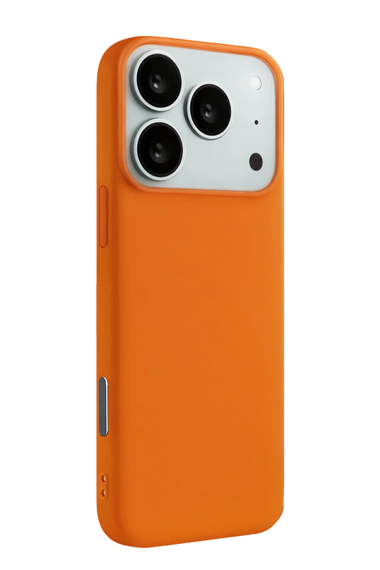 iPhone 17 Pro Max Nano içi Kadife Silikon Kılıf - Turuncu 2