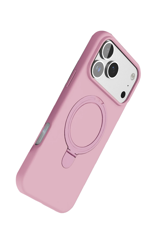 iPhone 17 Pro Max Regal Magsafe Standlı Kapak Kılıf - Açık Pembe 4
