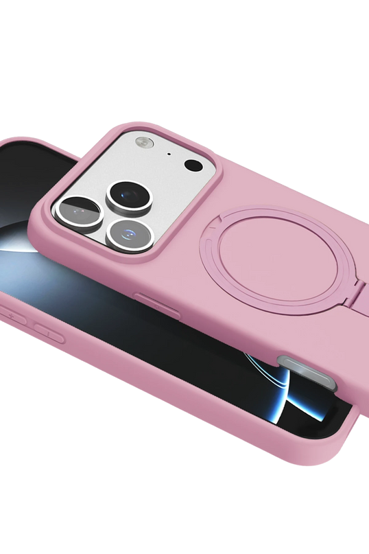 iPhone 17 Pro Max Regal Magsafe Standlı Kapak Kılıf - Açık Pembe 5
