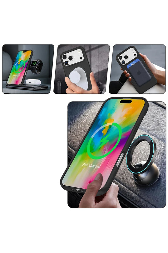 iPhone 17 Pro Max Regal Magsafe Standlı Kapak Kılıf - Turuncu 7