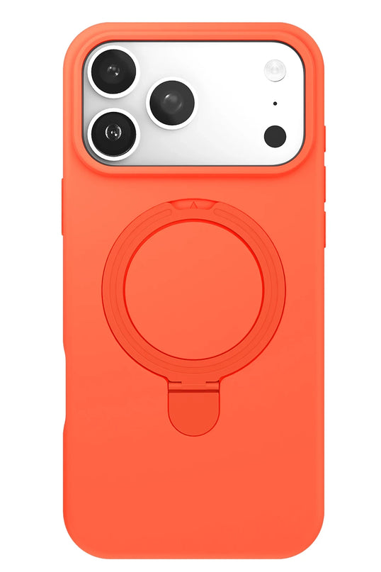 iPhone 17 Pro Max Regal Magsafe Standlı Kapak Kılıf - Turuncu 5
