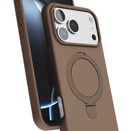 iPhone 17 Pro Regal Magsafe Standlı Kapak Kılıf - Çöl Titanyum