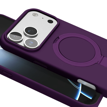 iPhone 17 Pro Regal Magsafe Standlı Kapak Kılıf - Derin Mor 5