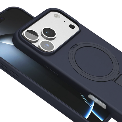 iPhone 17 Pro Regal Magsafe Standlı Kapak Kılıf - Lacivert 5
