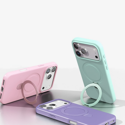 iPhone 17 Pro Regal Magsafe Standlı Kapak Kılıf - Lacivert 6