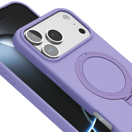 iPhone 17 Pro Regal Magsafe Standlı Kapak Kılıf - Lila 5