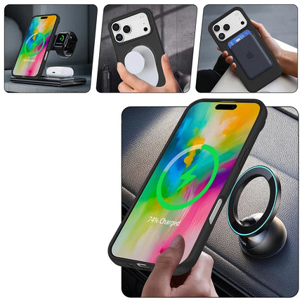 iPhone 17 Pro Regal Magsafe Standlı Kapak Kılıf - Titan Gri 6