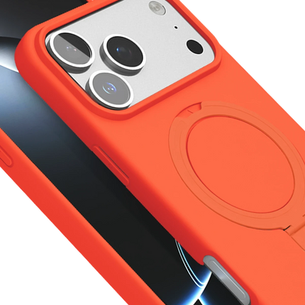 iPhone 17 Pro Regal Magsafe Standlı Kapak Kılıf - Turuncu 4
