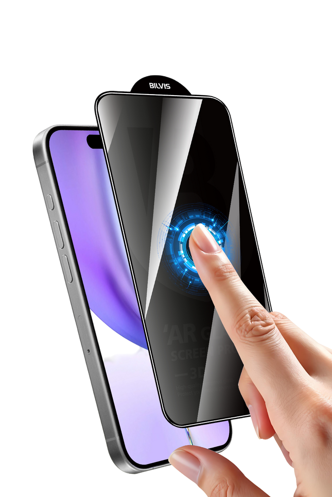 iPhone 18 Pro Bilvis 5D Privacy Diamond Hayalet Cam Ekran Koruyucu 4