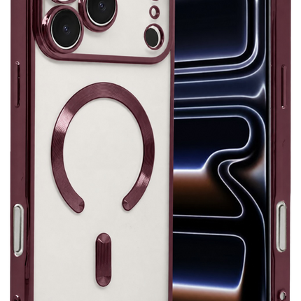 iPhone 18 Pro Kross Magneticsafe Kapak Kılıf - Bordo