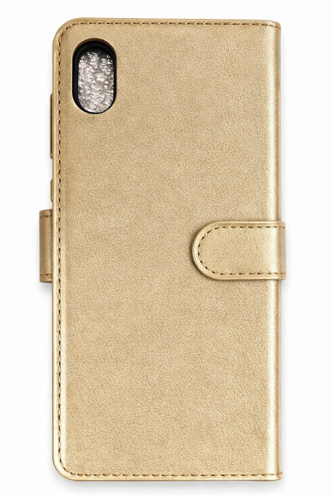 iPhone XS Max Trend S Plus Kapaklı Kılıf - Gold