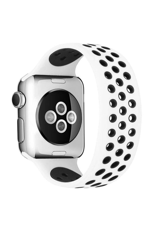Watch 38mm Ayarlı Delikli Silikon Kordon - Beyaz
