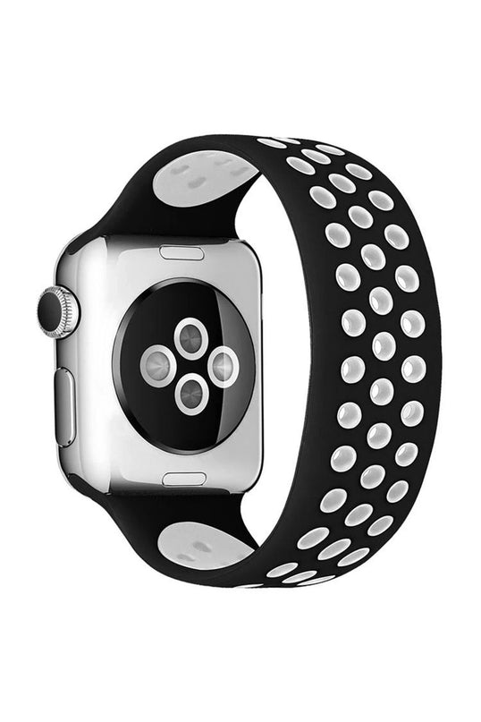 Watch 38mm Ayarlı Delikli Silikon Kordon - Siyah 4