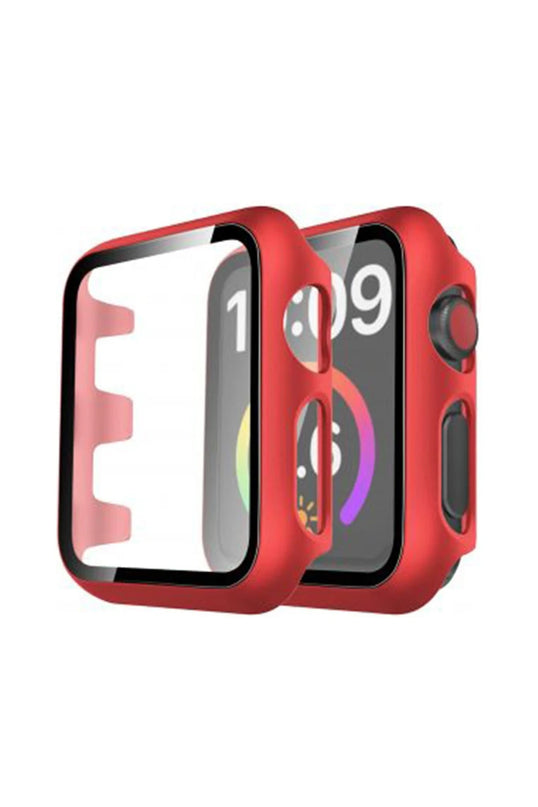 Watch 38mm Camlı Kasa Ekran Koruyucu - Kırmızı