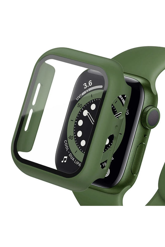 Watch 38mm Camlı Kasa Ekran Koruyucu - Koyu Yeşil