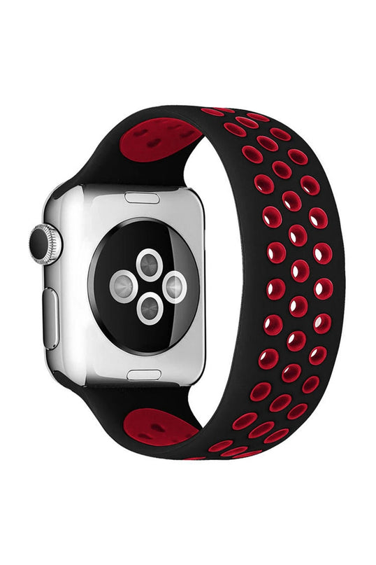 Watch 42mm Ayarlı Delikli Silikon Kordon - Siyah 2