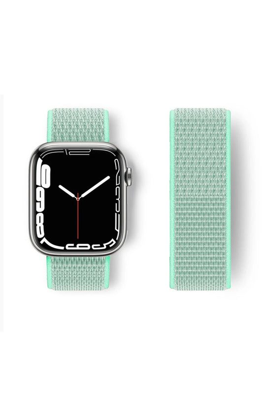 Watch 42mm Hasırlı Cırtcırtlı Kordon - Turkuaz